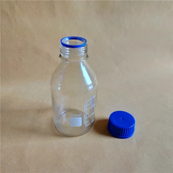 3pcs 500 ML Reagento Buteliuką,matavimo laikymo buteliuose su GL45 mėlyna varžtas-cap,skaidraus stiklo buteliukas