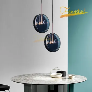 Šiuolaikinių LED Stiklo Pakabukas Lempa, Minimalistinio Mėlyno Stiklo Mažų Sieniniai šviestuvai Dizaineris Valgomasis Gyvenamasis Kambarys Miegamasis Kabo Lempa