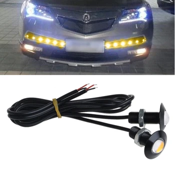 1 Pora Ultra Plonas 23 mm 12V Automobilio LED DRL Šviesos važiavimui Dieną Eagle Eye Lempos