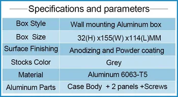 10 vnt./llot aliuminio stiprintuvo atveju talpyklos 32(H)x155(W)x114(L) mm szomk kontrolės talpyklos aliuminio projekto dėžutę