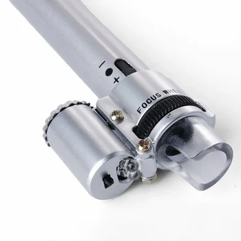 100x didinamasis stiklas Zoom Handheld Led Reguliuojamas Židinio Papuošalai Loupe Su Šviesos Mikroskopu Loupe Daugiafunkcį Nešiojamąjį Įrankis Kišenėje