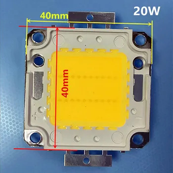 10vnt/daug 20W Šiltai White3000k/3500k(šaltas white6000k/6500k) 40mm Didelės Galios LED Potvynių šviesos Lempos Granulių SMD Chip 30 V-34V 600mA