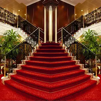 10x10FT Grand Hotel Louge Raudonas Kilimas Laiptais, Laiptų Užsakymą Foto Studija Fonas Fonas Vinilo 300cm x 300cm