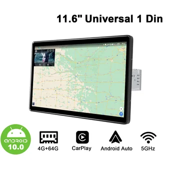 11.6 colių 1Din Android10 Automobilio Radijo, GPS Carplay Android-auto 1920*1080 GPS SPDIF Optinė Išvestis žemų dažnių garsiakalbis 