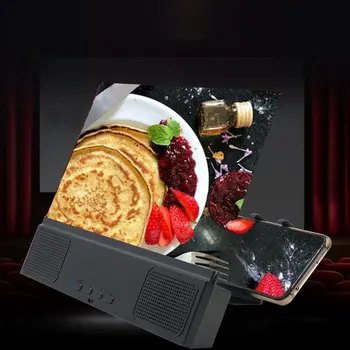 12 colių Mobiliojo Telefono 3D Ekrano Vaizdo Didintuvas Veidrodėliai Išgaubta Išsiplėtusios HD Stiprintuvo Projektorius, Stovas Laikiklis su Garsiakalbiu