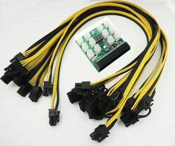 12pcs 60cm PCI-E 6pin PCI-E 8(2+6)pin extention maitinimo kabelis + Ethereum ETH ZEC Kasybos Maitinimas 12V GPU Breakout Valdybos