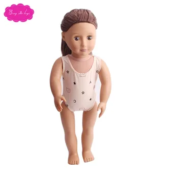 18 colių Mergaičių lėlės drabužiai Paprasta jumpsuits 3 spalvos maudymosi kostiumėlį Amerikos naujagimių suknelė žaislai tinkami 43 cm kūdikių lėlės c138