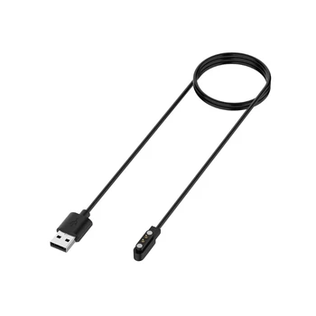 1m Universalus USB Magnetinio 2 Smeigtukai 4mm Įkrovimo Kabelis -Ticwatch GTX Išmaniųjų Laikrodžių Apyrankės Apyrankės ir daugiau