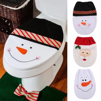 1pc Padengti Kalėdų Tualeto Sėdynė Sniego Tualeto Dangčio Padengti naujieji Metai, Kalėdiniai Papuošalai, Namų Kalėdos Gimdymo Navidad Apdaila