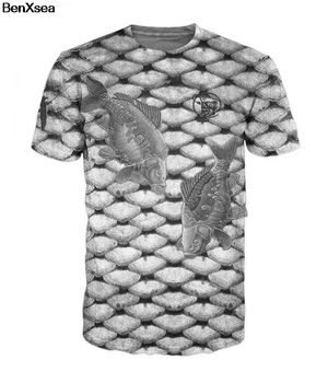 2018 Mados Daugelis Stiliaus 3D Atspausdinta Tee Kietas Vyrų 3D Žuvies T-Shirt Hobis Karpis Marškinėlius Negabaritinių Hip-Hop