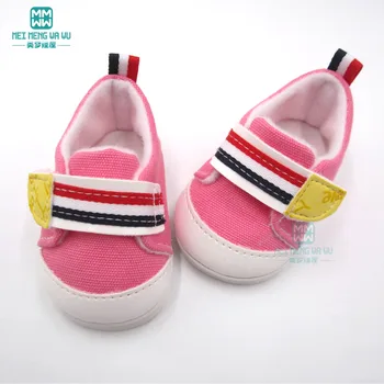 2019 Naujas 7.5 cm žaislas kūdikių bateliai rožinės spalvos blizgus sportbačiai tinka 43 cm new born lėlės ir americn lėlės batai