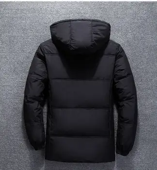 2019 Žiemos Down Jacket Mens Šilumos Storas Kailis Sniego Raudona Juoda Parko Vyrų Šiltas Outwear Mada - Balta Antis Žemyn