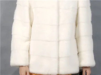 2019 žiemą moteris su mados apykaklės, trumpas baltos spalvos natūralių audinės kailiniai