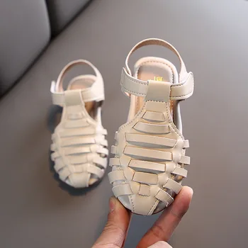 2020 metų vasaros naujų non-slip kūdikių bateliai korėjos versija mergaičių austi tuščiaviduriai sandalai vaikų paplūdimio batai, sandalai mergaitėms