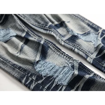 2020 skylę džinsai vyrų naujas elastinga aukštos klasės džinsinio audinio kelnės