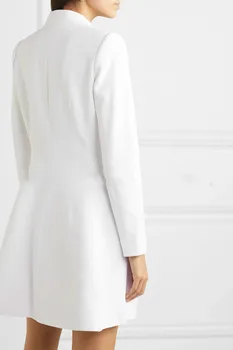 2021 M. Pavasarį, Rudenį Moterų Liemenės, Paltai White V Kaklo Vieną Mygtuką Slim Moterų Apsiaustai Office Ponios Slim Outwears Drabužiai