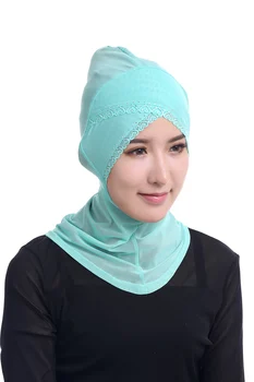 (20pcs)Nėrinių ir kalnų krištolas dizaino Ninja bžūp moterų vidinis hijabs soft cap hijab mados pagal islamo kepurės kvėpavimas karšto pardavimo