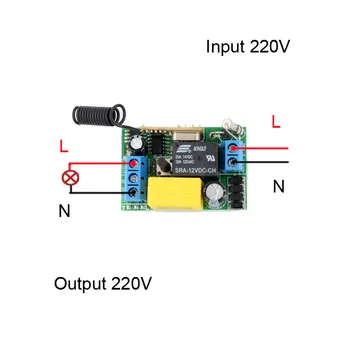 220V Imtuvas&Siųstuvo RF Wireless Mini Nuotolinio Valdymo Jungiklis 1CH Interruptor 10A Šviesos Lempos LED SMD