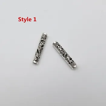 2vnt/pak Tibeto sidabro 8 skirtingų stilių, plaukų pynimo dread dreadlock karoliukai žiedai vamzdelio apie 4.2-5.2 mm, vidinės skylės priedai