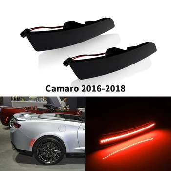 2VNT Rūkyti Objektyvas Raudonas LED Galiniai Šoniniai Gabaritiniai Žibintai, Bamperis, Lempos Reflektorius už Chevy Camaro 2016-2018