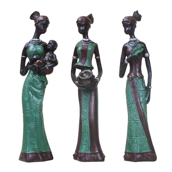 3 Vnt Amato Skulptūros Dervos Statulėlės Egzotiškų Dovanų Ekranas Dekoro Namų Stalo Statula Išskirtinį Rankų Darbo Afrikos Panele