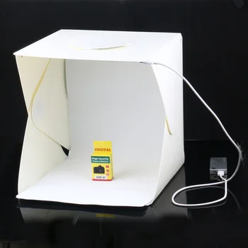 30*30 cm Nešiojamas Sulankstomas Studija šviesdėžės LED Šviesos Kambaryje, Fotografijos Studija, Sulankstomas Softbox su Juoda/Balta Backgound