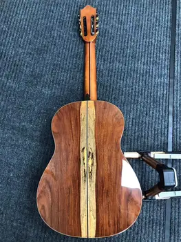 39 colių visos kietosios medienos Klasikinė gitara,Atviras headstock,Kietas Santos raudonmedžio atgal ir pusių Guitarra