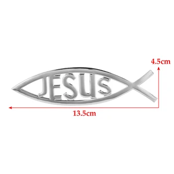 3D JĖZUS Žuvų Automobilio Lipdukas Stilius Visuotinę Krikščionių Jėzus Žuvies Simbolis, Logotipas Automobilio Logotipas Ženklelis, Lipdukas, Decal Automobilio stiliaus