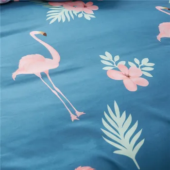 3D Patalynės Komplektai Sidabrinė Flamingo Animacinių filmų Antklode Padengti Nustato Balta Rausva Gėlių Naujas Mados paklodės Vieno Karalienė Dydžių Vaikas arba Berniukų