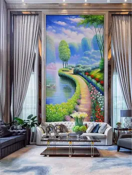 3d tapetai pasirinktinius nuotraukų neaustinių freskos Siena lipdukas kraštovaizdis ežero ir kalnų veranda tapybos kambario tapetų sienos 3d