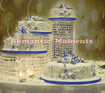 3pcs/daug diametras 20cm Vestuvių Tortas Stovi Kristalų tortas turėtojas Round Crystal tortas stovi vestuvių puošmena, vestuvių dekoravimas