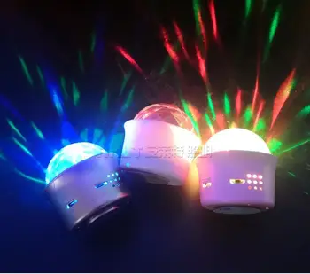 3W Mini LED Magija Kamuolys Automobilių Diskoteka Kamuolys RGB DJ, LED Lemputės USB Įkraunama Balso Kontrolės Sukasi Etape Šalis Šviesiai Juoda Rausva