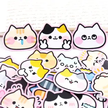 40pcs/pak naujas Kawaii Self-made cute kačių Galvutės tipas dekoro scrapbooking lipdukai 