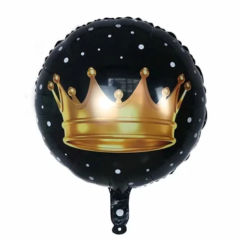 50pcs/daug 18inch Raundo Aukso Black Crown Folija Helio Balionai Princas, Princesė Baby Shower 1-asis Gimtadienis Bachelorette Šalis Dekoras