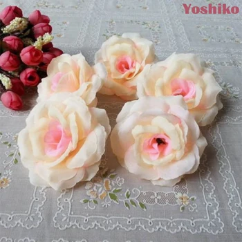 50PCS Dirbtinis Persikų Rose Šilko Gėlės Dekoracija Vestuves Namų 