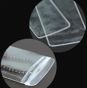 50pcs Ilgai skaidraus Plastiko Papuošalai Ziplock Bag Anti-oksidacijos Plastiko Baterijos Auskarai Granulių Pakavimo Maišas PVC Dovanų Maišeliai