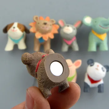 8pcs/set Galvos formos Triušis Liūtas Mažylis Dramblys Piggy 3D Gyvūnų Magnetinio Šaldytuvas Magnetai Lipdukai Vaikams Veiksmų Skaičius, Žaislai