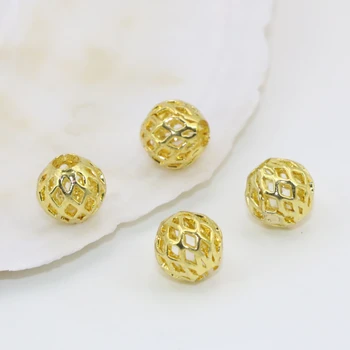 9 tipas 20pcs aukso-spalvos-sidabro spalvos monetos apvalios rondelle vamzdis gėlių priedai tarpiklis karoliukų mada 