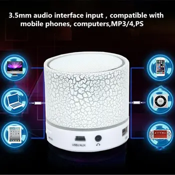 A9 Nešiojamas Mini LED Bluetooth Garsiakalbiai Belaidžio Mažas Muzikos Garso TF USB FM Šviesos Stereo Garso Garsiakalbis Telefonas Su Mic
