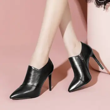 ALLBITEFO mados prekės ženklo natūralios odos seksualių aukštakulnių office ponios batai aukštos kokybės šalies moterų batai rudenį moterų kulniukai