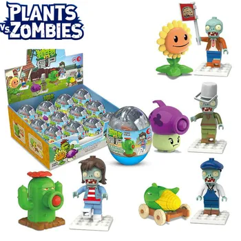 Augalai Vs. Zombiai Žaislus Blokus Gacha Mažų Dalelių Vaikų Švietimo Žaislai, Kūdikių Lėlės, Žaislai 4pieces Mergaičių Žaislai Mini Lėlės