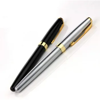 Baoer 388 Full Metal Roller Ball Pen 0,5 mm Vidutinis Papildymo Aukso Įrašą Juoda/Skiedra Rollerball Pen Verslo Raštinės reikmenys