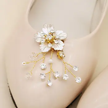 Batų Clip Gėlių Aukso Prabangus Elegantiškas 