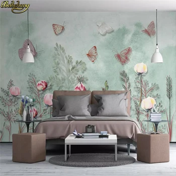 Beibehang Užsakymą Šiaurės šalių akvarelės augalų Foto tapetai gyvenimo kambario, Miegamasis Fone sienos dokumentų namų dekoro 3D sienų freskomis