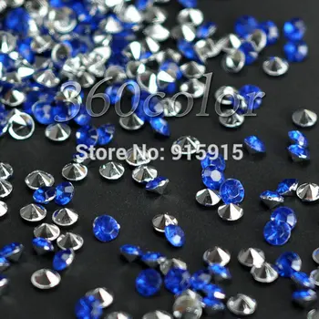 Blue&Silver 1000 vnt./daug 4,5 mm 1/3Carat Akrilo Diamond Konfeti Vestuves Lentelė Barsto Apdaila