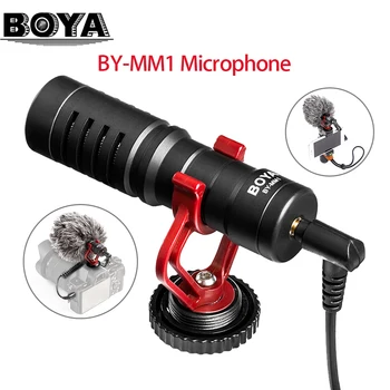 BOYA PAGAL MM1 Kompaktiškas On-Kamera, Mikrofonas, Vaizdo Įrašymo Mic išmaniųjų telefonų fotoaparatai, vaizdo kameros ir garso įrašymo Vnt