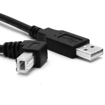 Chenyang USB 2.0 A Male į B Male A/B M/M, Spausdintuvas, Skeneris HDD Kabelis 1.5 m 0,5 m 2m Black Žemyn kampu 90 Laipsnių