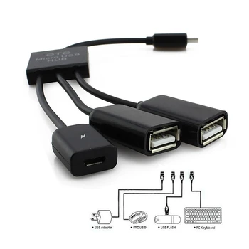 CHYI OTG Multi Port USB 2.0 Hub Micro USB Skirstytuvo Combo Gyv Adapteris, Skirtas 