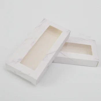 Didmeninė Blakstienų Pakuotės, Dėžutės, Blakstienų Dėžutės Pakuotės Pasirinktinis Popieriaus Langelį, Marmuras-Pilka 25mm Faux Cils Kosmetikos Saugojimo Atveju Pardavėjai