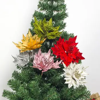 Dirbtinių Gėlių Kalėdų Medžio Apdaila Gėlių Kompozicijų Modeliavimas Lapai Kalėdų Eglutės Ornamentu Šalies Prekių